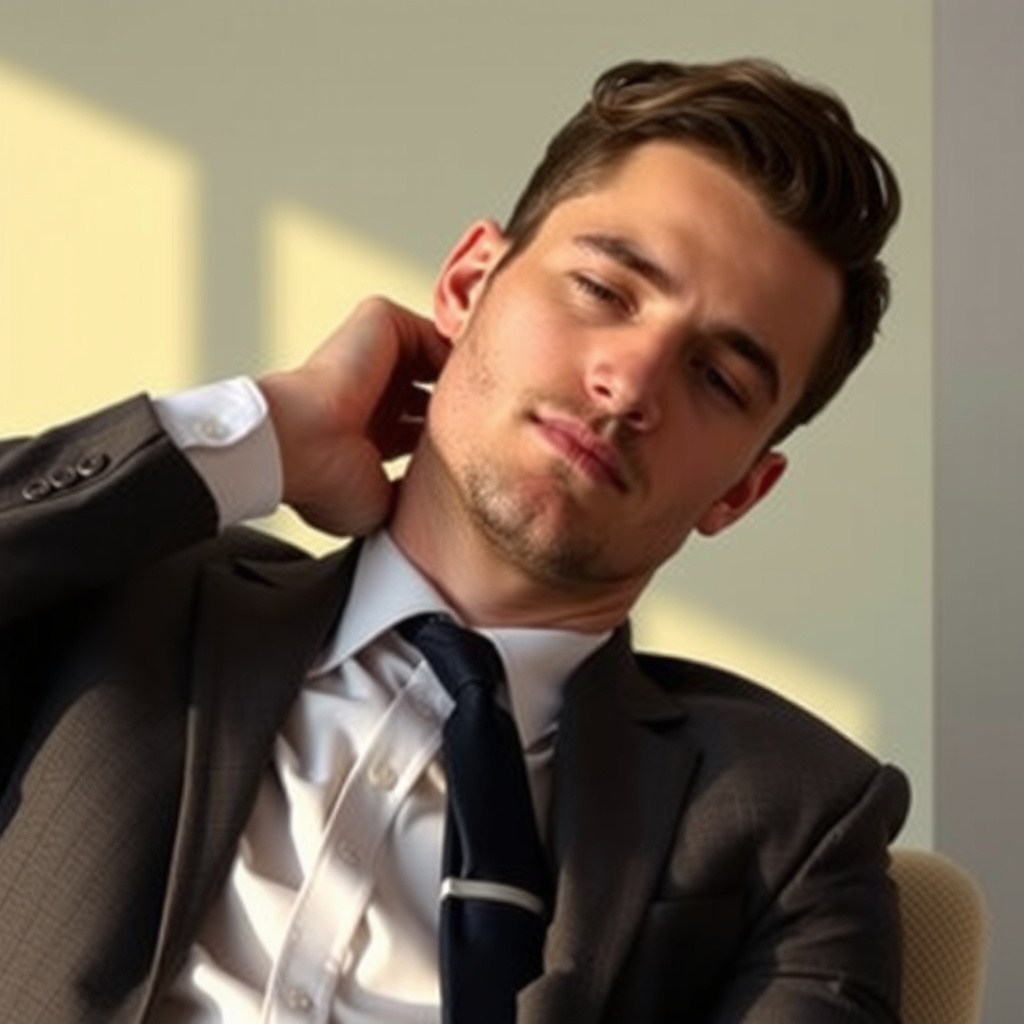 massage of the neck and shoulders for professional business and corporate men