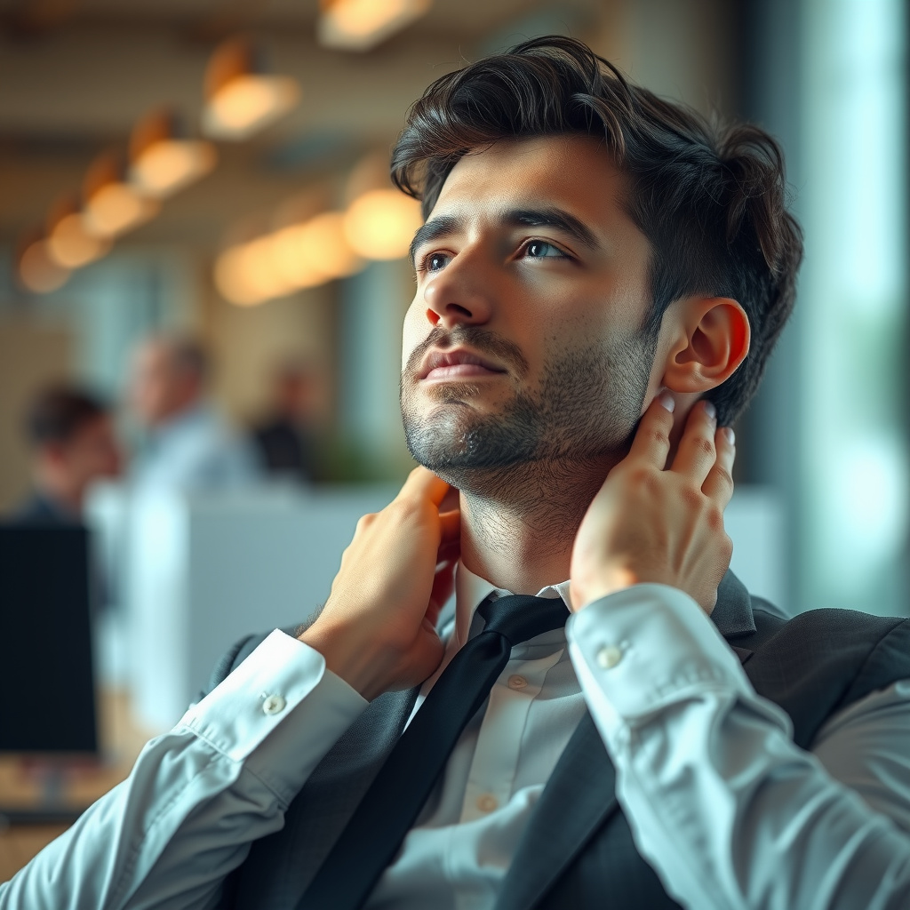 1 Excellent Simple Massage of the Neck and Shoulders for the Man at Work